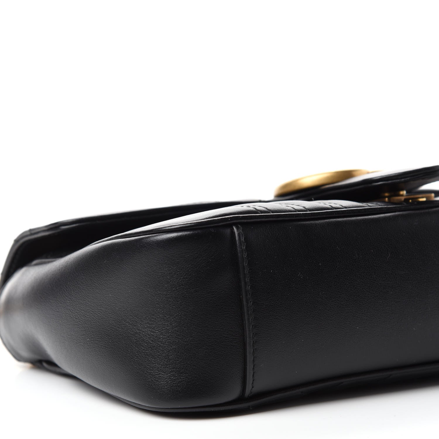 Gucci Calfskin Matelasse Small GG Marmont Shoulder Bag Black 6 of 10
