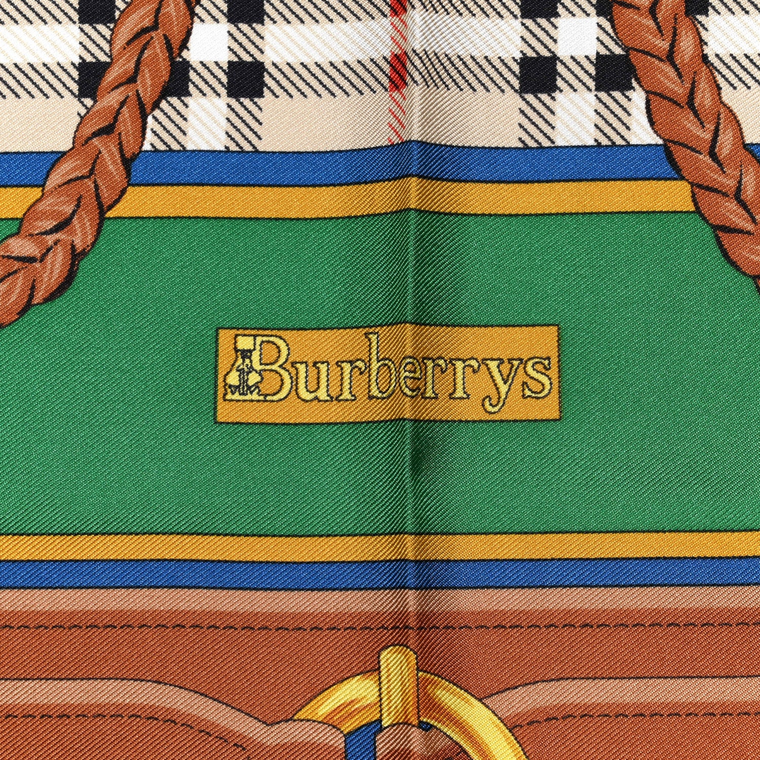 Burberry Silk Patchwork Pocket Watch Square Scarf Multicolor 2 of 4