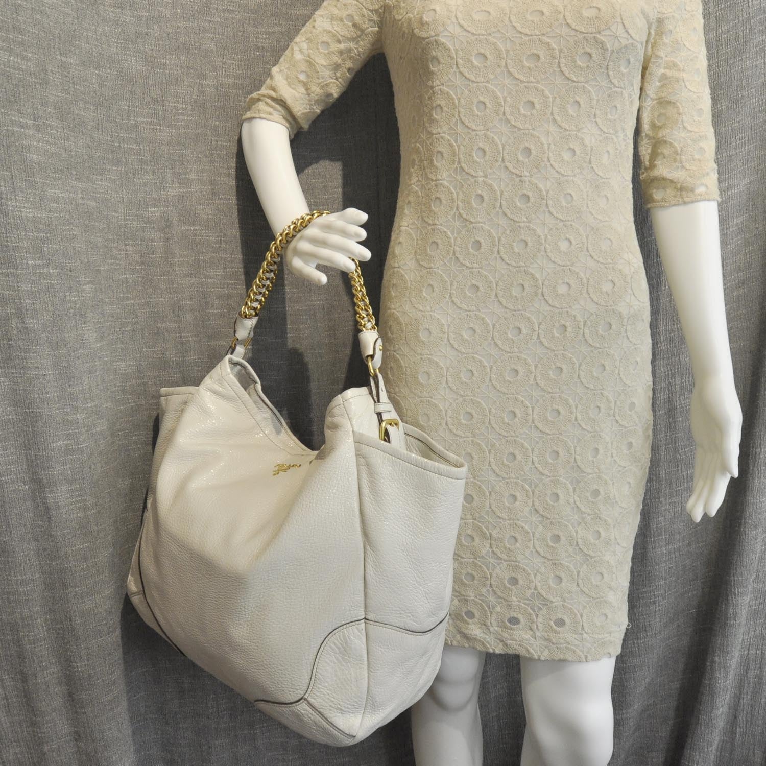 Prada Cervo Lux Chain Shoulder Bag 3 of 10