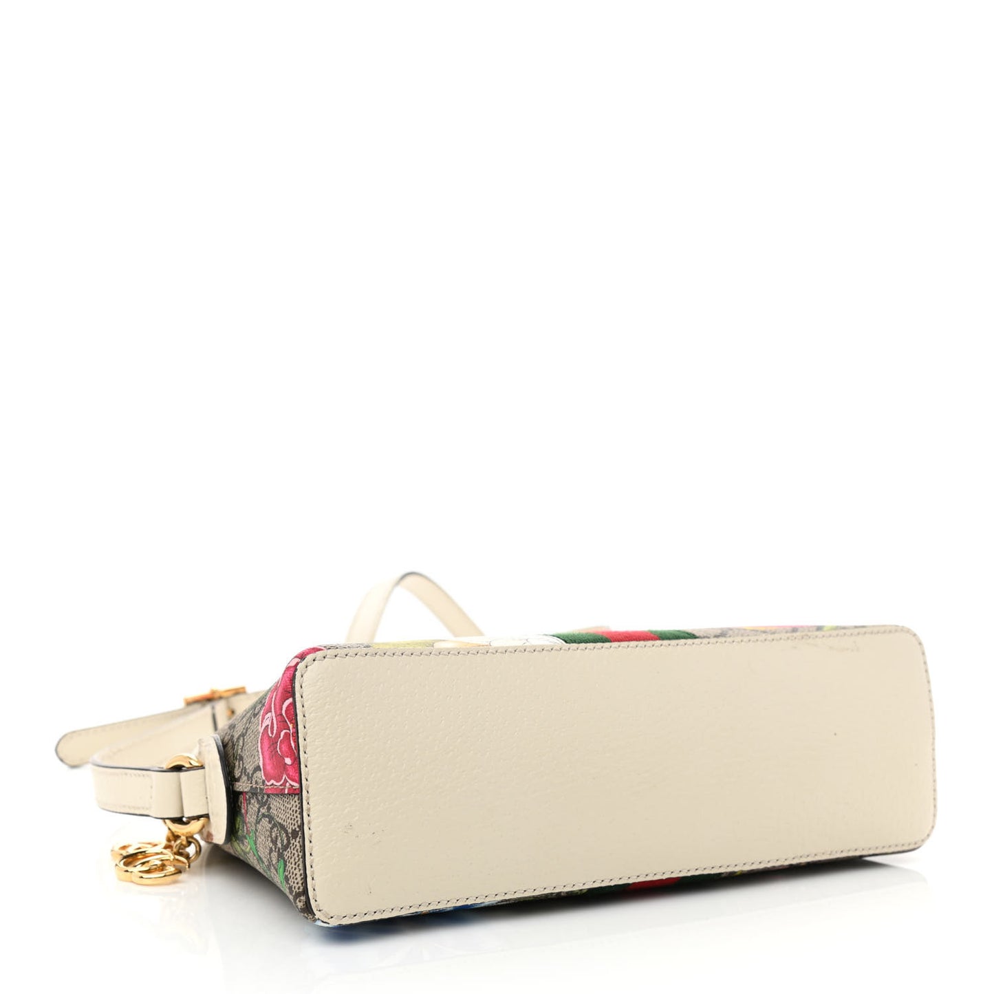 GG Supreme Monogram Flora Web GG Small Ophidia Dome Shoulder Bag White