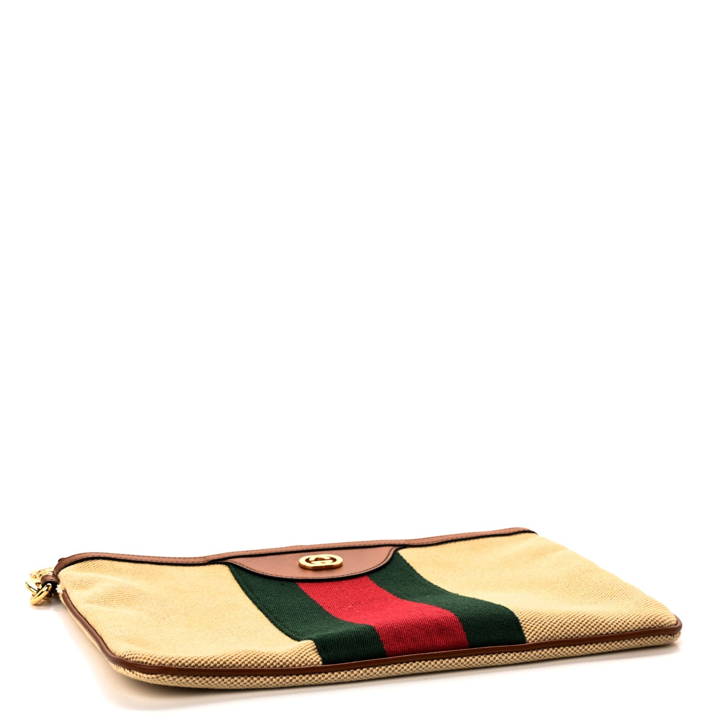 Vintage Canvas Web Pouch Sand Cuir