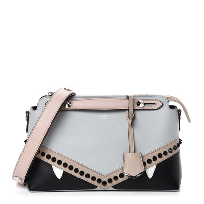 Fendi Vitello Dolce Monster Eyes Inlay Studded Medium By The Way Boston Bag Grigio Perla Nuvola Multicolor 1 of 10