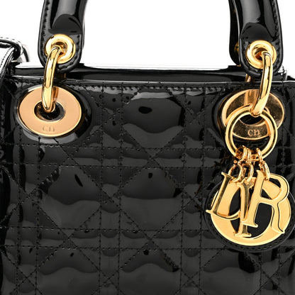 Christian Dior Patent Cannage Mini Lady Dior Black 6 of 9