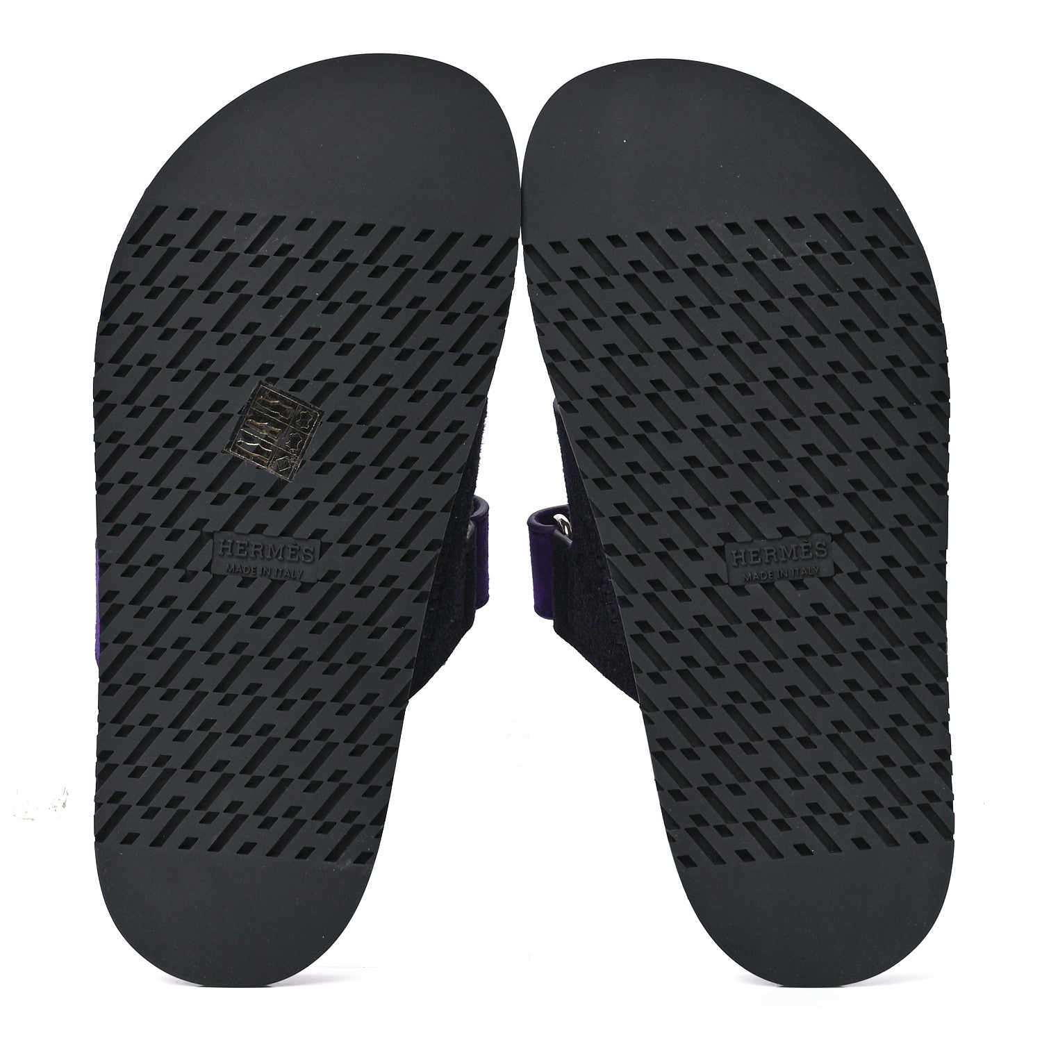 Hermes Suede Goatskin Womens Chypre Sandals 36 Marine Violet Majorette 5 of 9