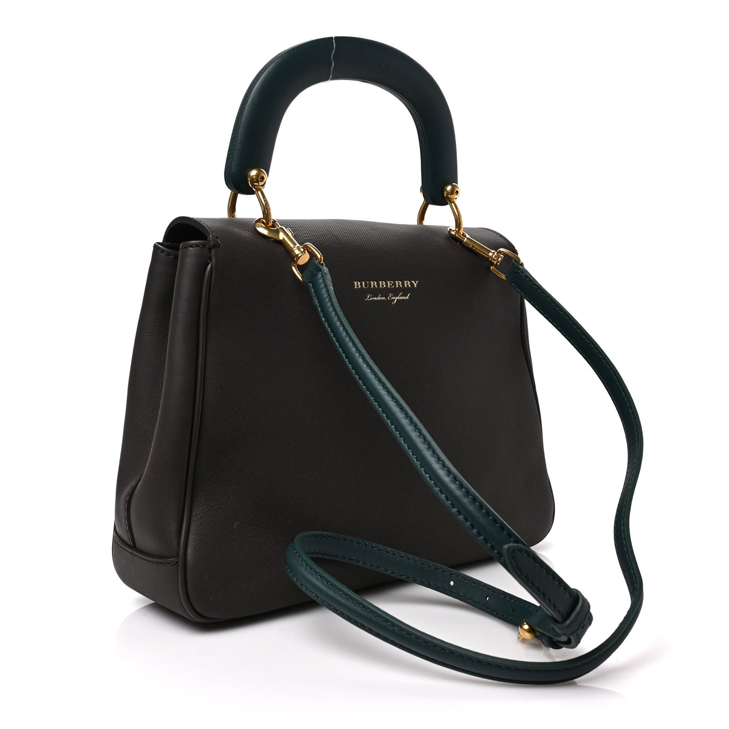 Trench Calfskin Medium DK88 Top Handle Bag Dark Chocolate