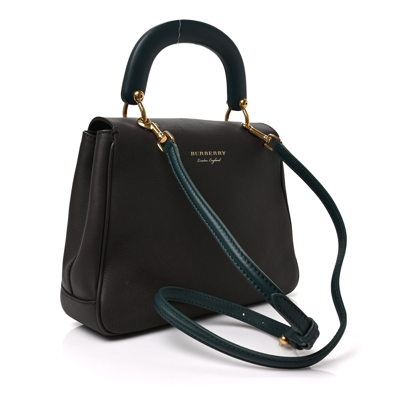 Burberry Trench Calfskin Medium DK88 Top Handle Bag Dark Chocolate 3 of 8