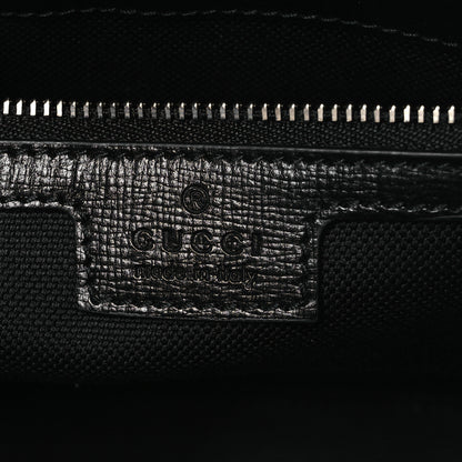 Gucci GG Supreme Monogram Azalea Calfskin Retro Interlocking G Wristlet Shoulder Bag Black 6 of 12