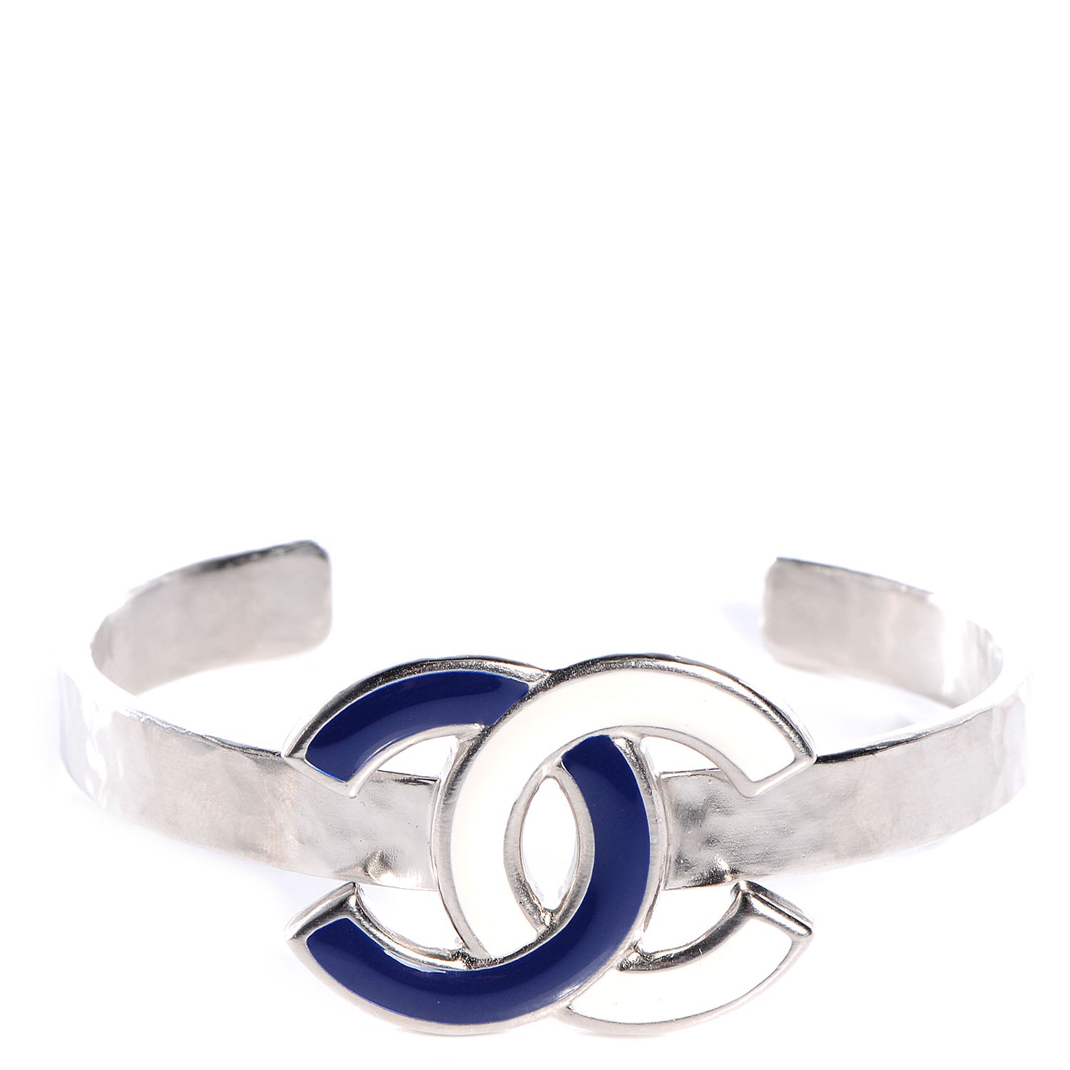 Chanel Enamel CC Bracelet Blue White 1 of 5