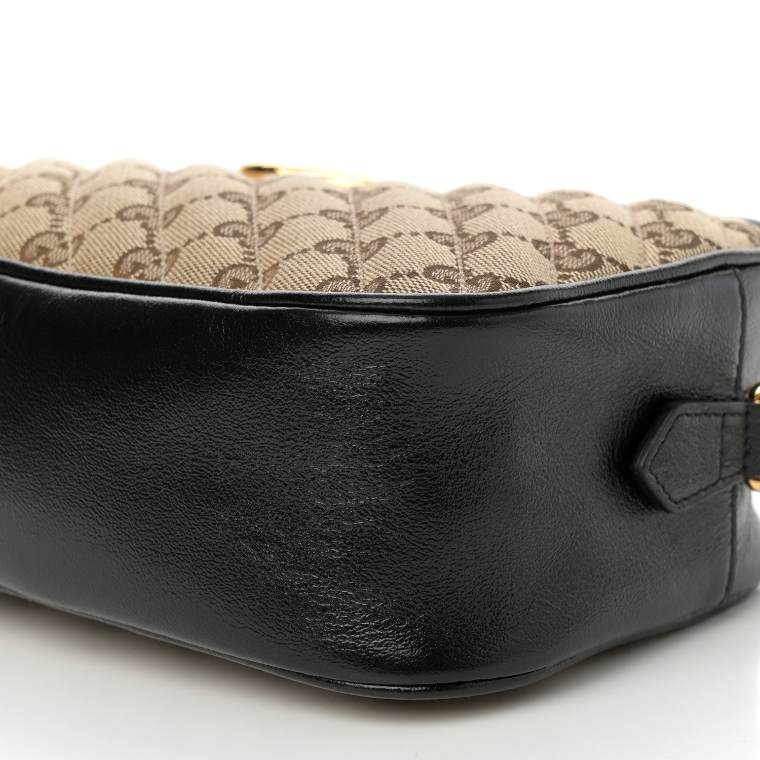 Gucci Monogram Matelasse Diagonal Small GG Marmont Chain Shoulder Bag Beige Black 11 of 13