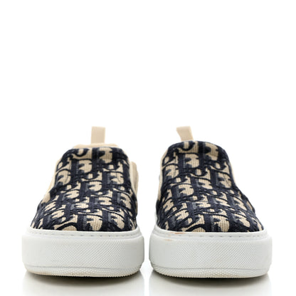 Christian Dior Canvas Oblique Embroidered Womens Solar Slip On Sneakers 37 Deep Blue 2 of 9