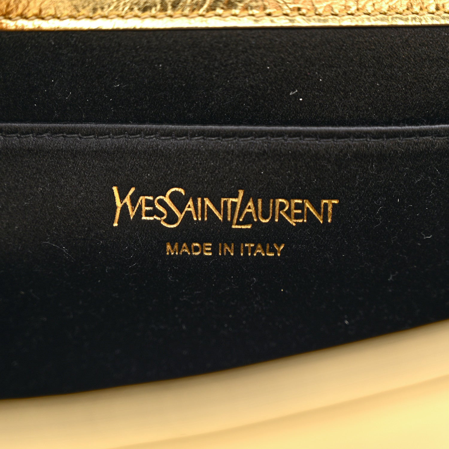 Saint Laurent Metallic Calfskin Monogram Large Belle De Jour Clutch Gold 6 of 8