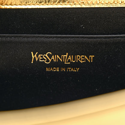Saint Laurent Metallic Calfskin Monogram Large Belle De Jour Clutch Gold 6 of 8