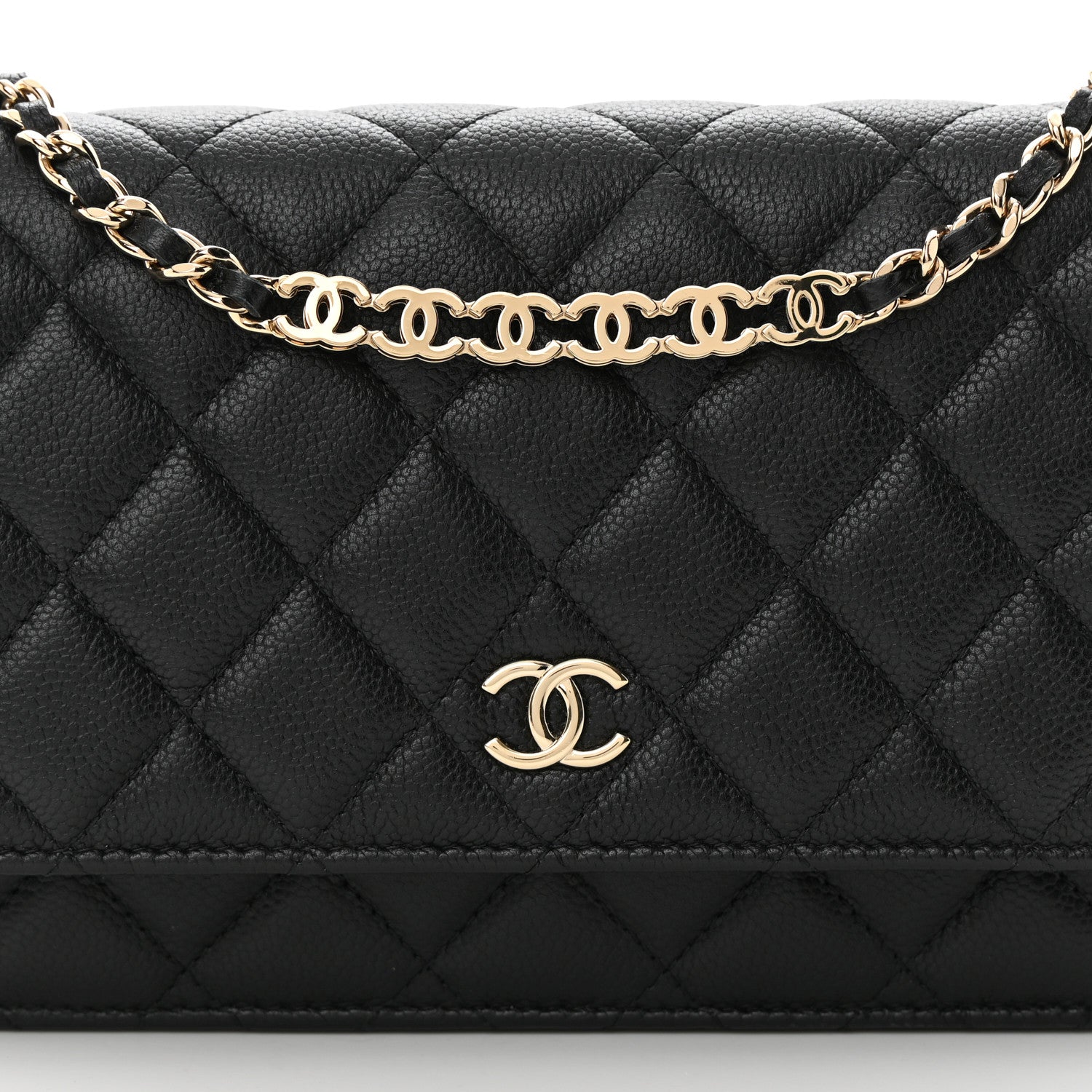 Chanel Caviar Quilted Tiny CC Wallet on Chain WOC Black 9 of 12