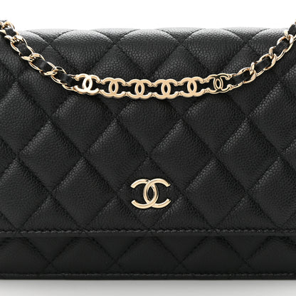 Chanel Caviar Quilted Tiny CC Wallet on Chain WOC Black 9 of 12