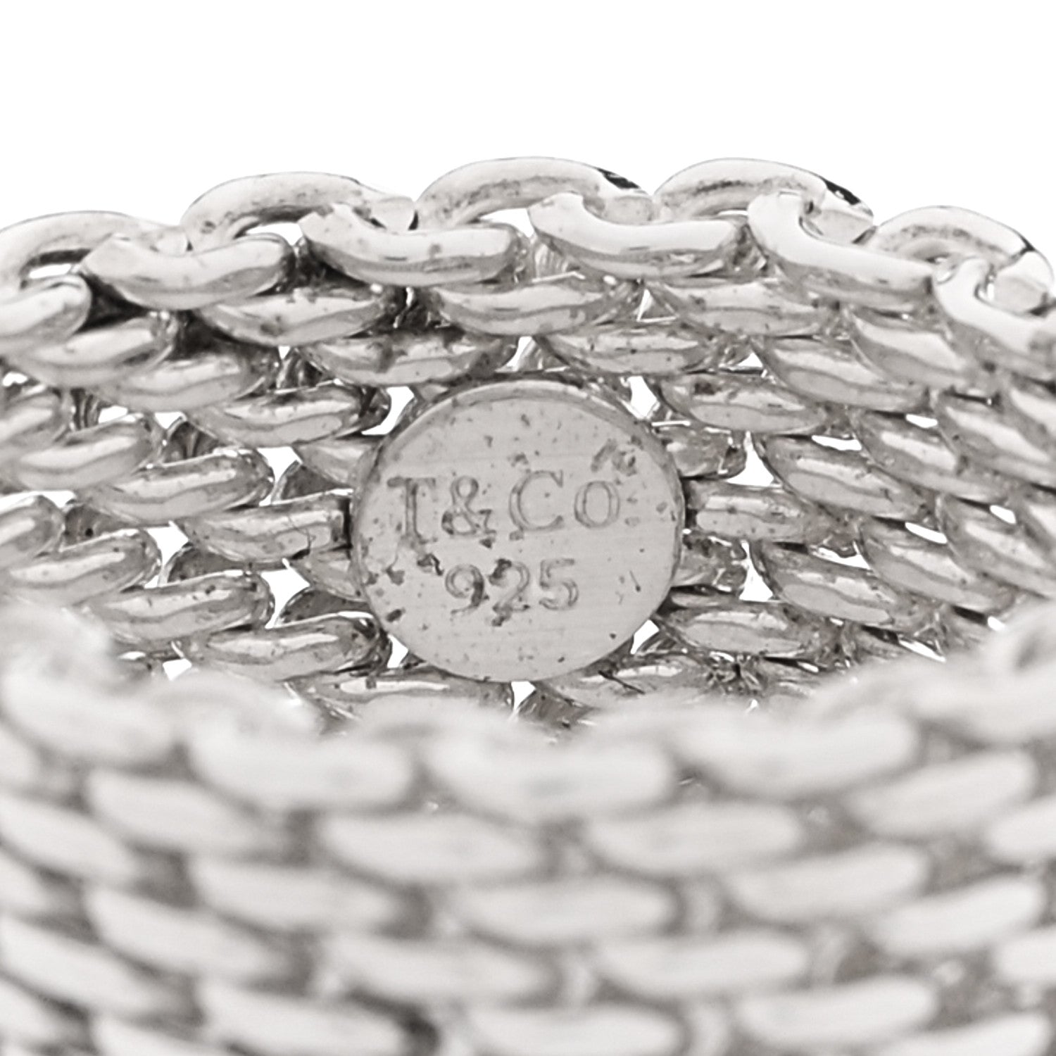 Tiffany Sterling Silver Somerset Mesh Ring 55 7.25 4 of 4