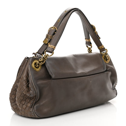 Bottega Veneta Nappa Intrecciato Flap Shoulder Bag Brown 3 of 11