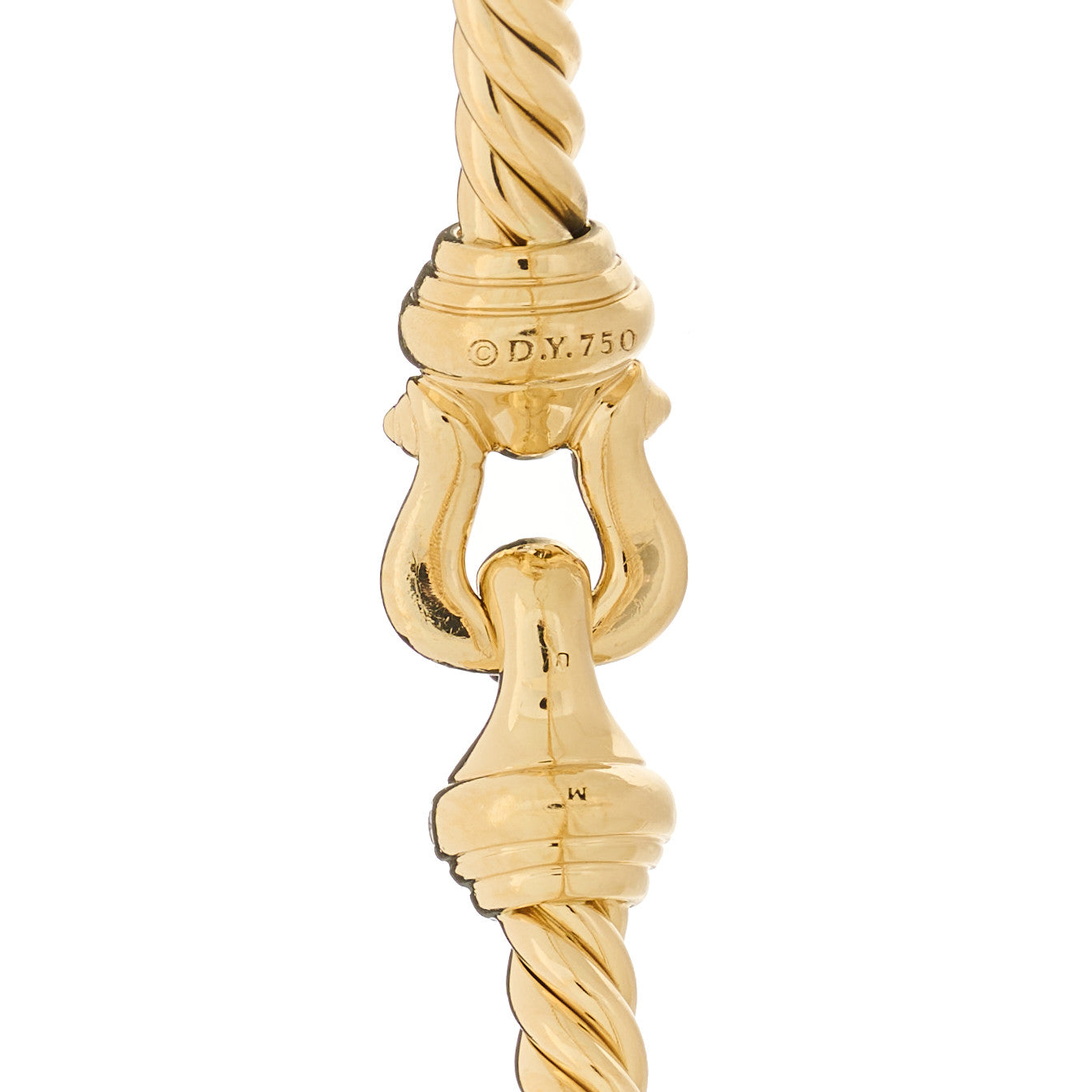 18K Yellow Gold Diamond 3.5mm Cable Buckle Bracelet