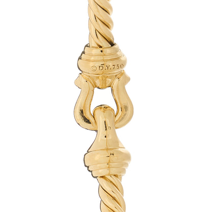 David Yurman 18K Yellow Gold Diamond 3.5mm Cable Buckle Bracelet 3 of 3