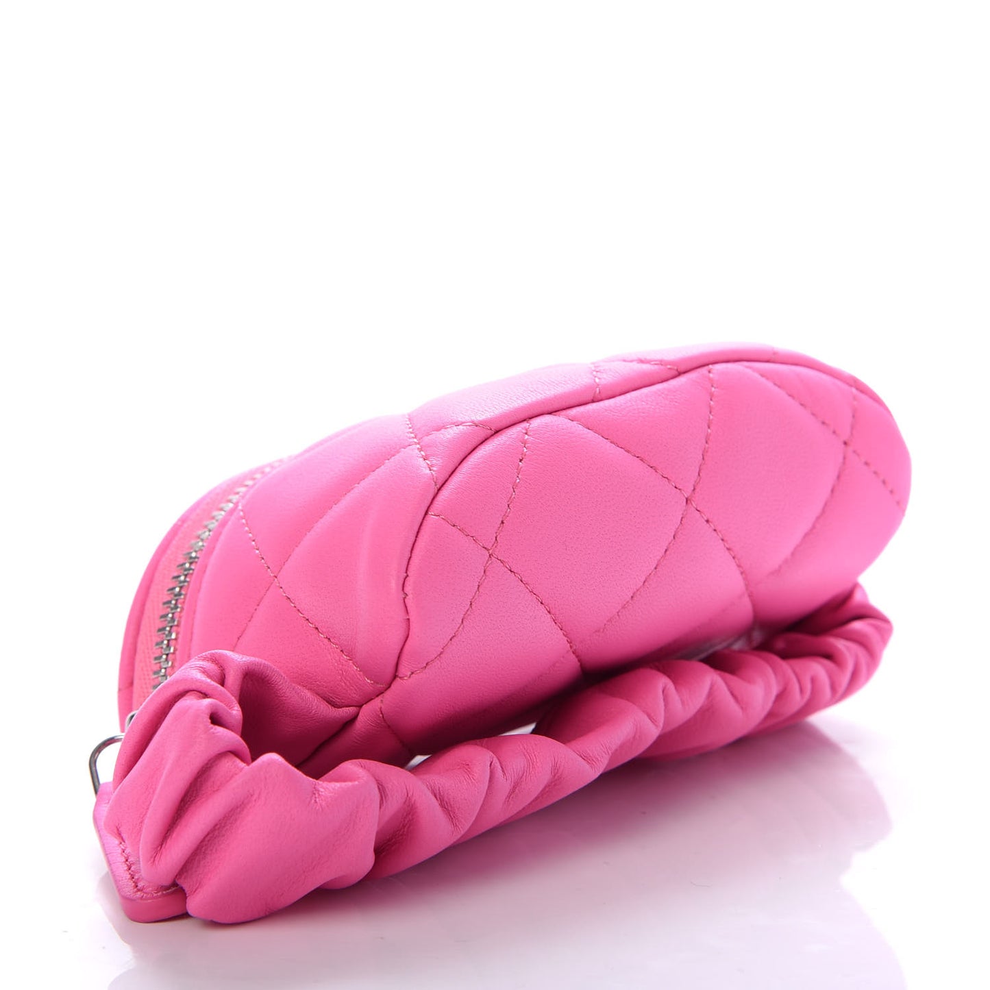 Lambskin Quilted Arm Coin Purse Pink