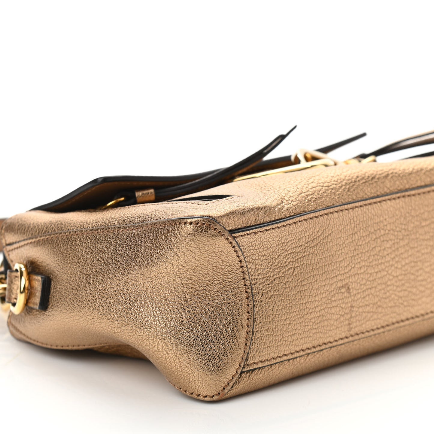 Metallic Calfskin Mini Faye Day Shoulder Bag Gold