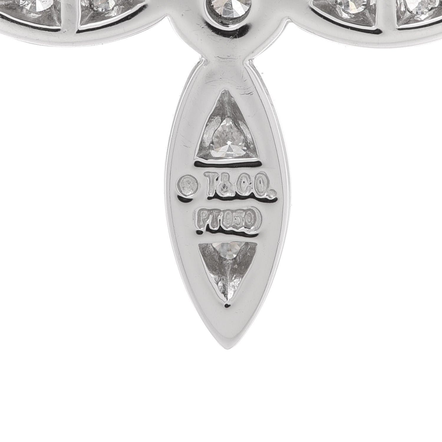 Tiffany Platinum Diamond Illusion Cross Pendant Necklace 5 of 8