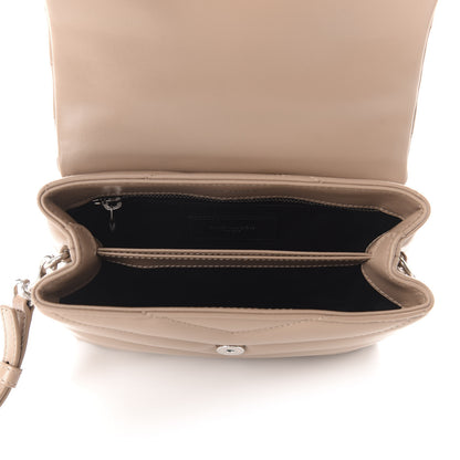 Saint Laurent Calfskin Y Quilted Monogram Toy Loulou Crossbody Bag Mink 5 of 11