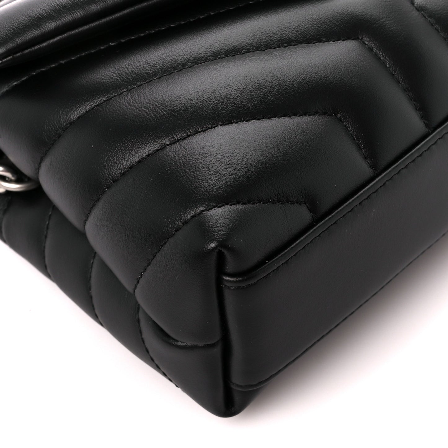 Calfskin Y Quilted Monogram Toy Loulou Crossbody Bag Black