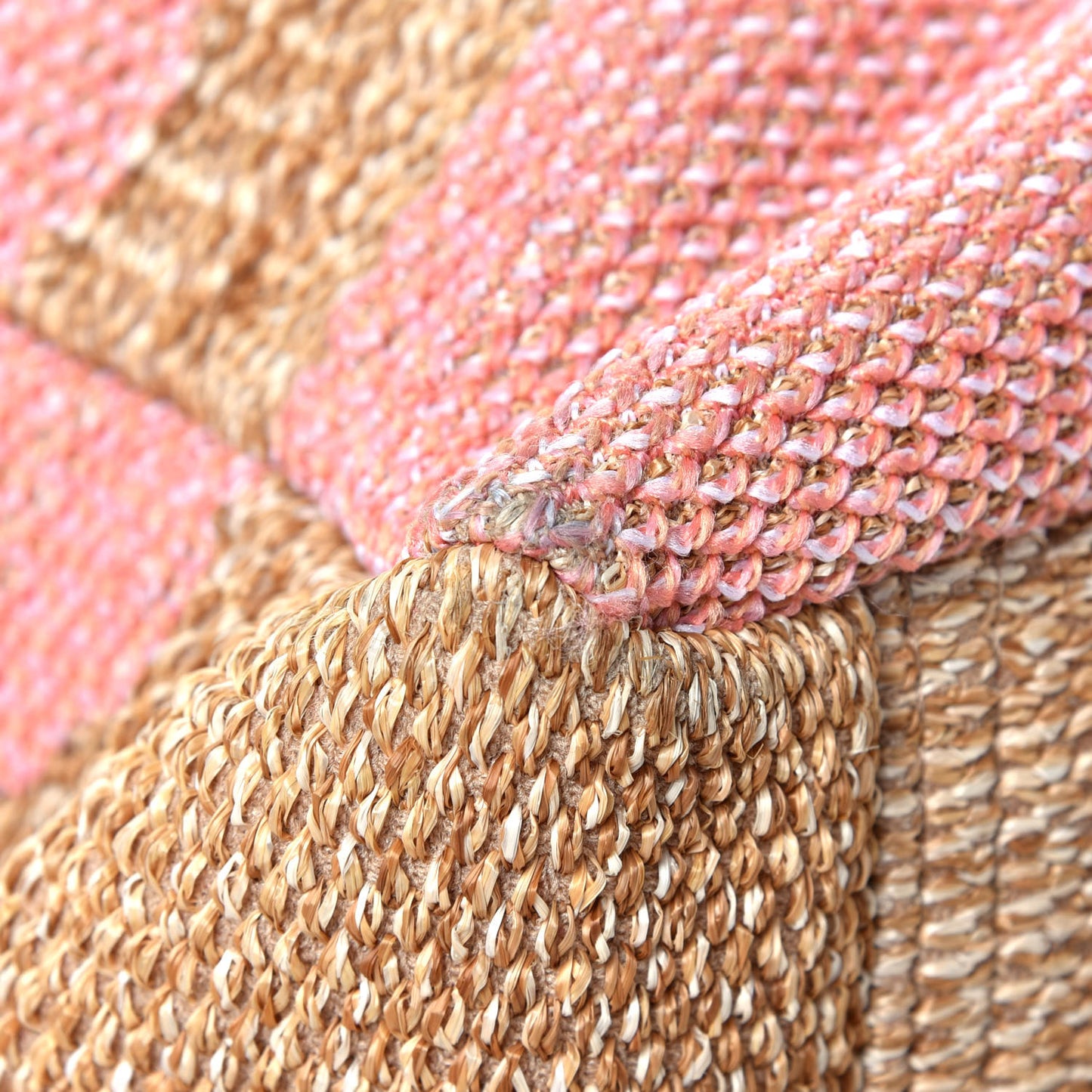 Mixed Fibers Large Shopping Bag Pink Beige