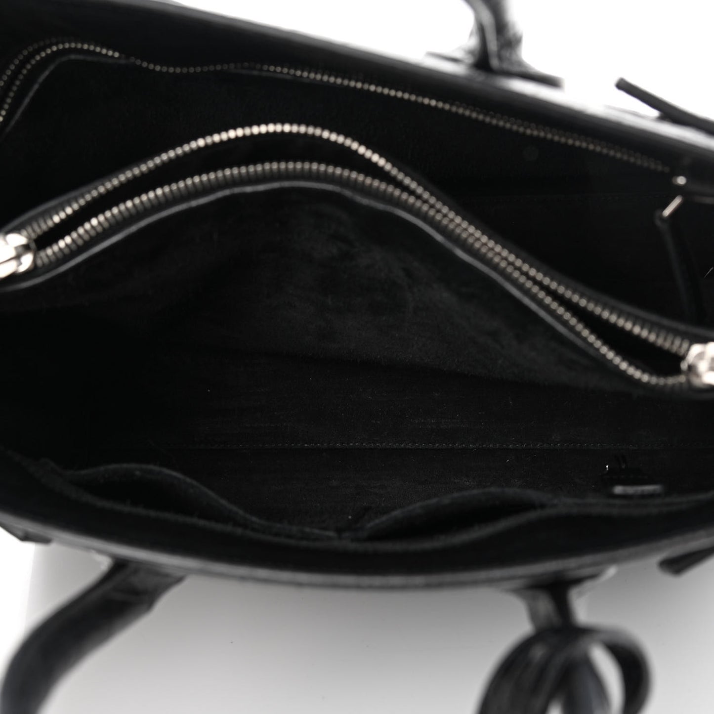 Calfskin Crocodile Embossed Small Sac de Jour Black
