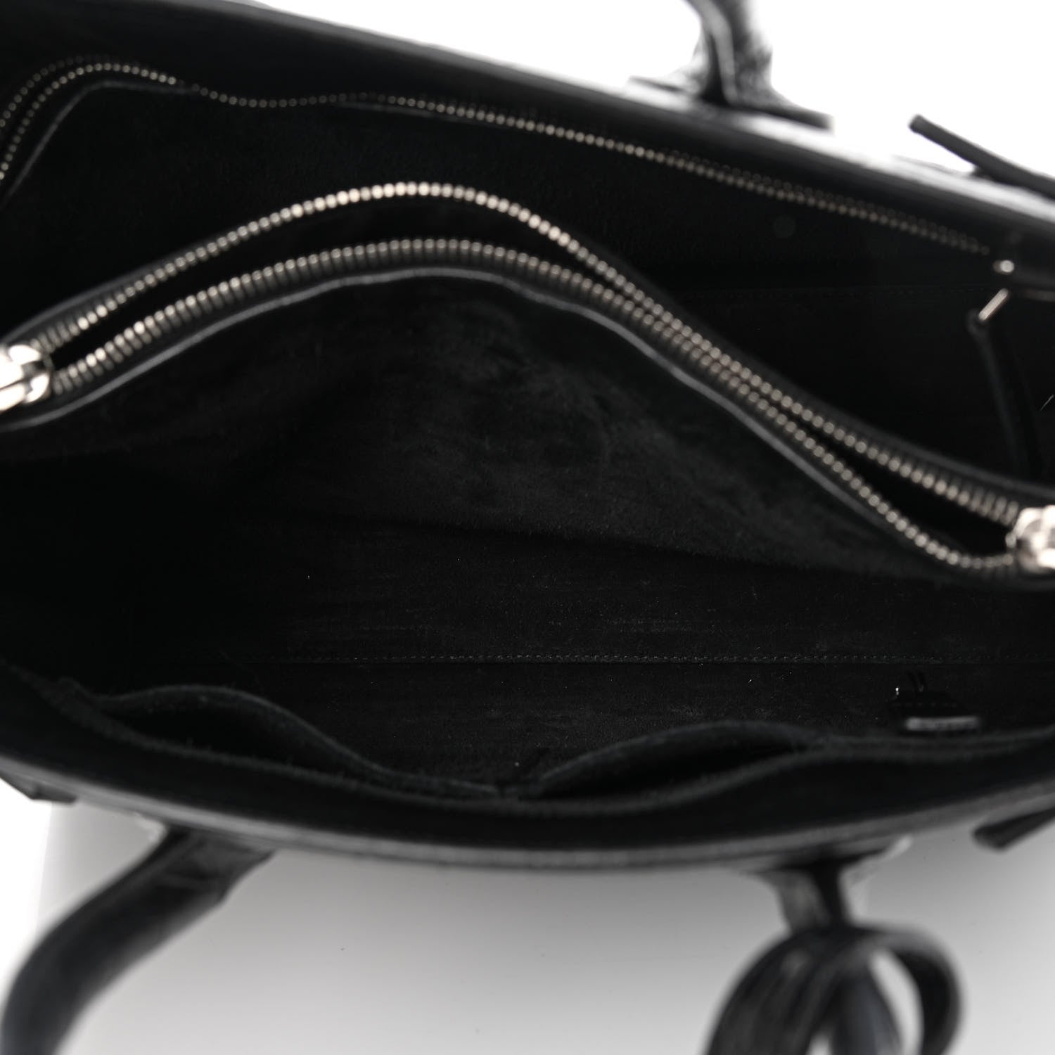 Saint Laurent Calfskin Crocodile Embossed Small Sac de Jour Black 5 of 13