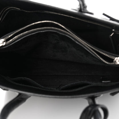 Saint Laurent Calfskin Crocodile Embossed Small Sac de Jour Black 5 of 13