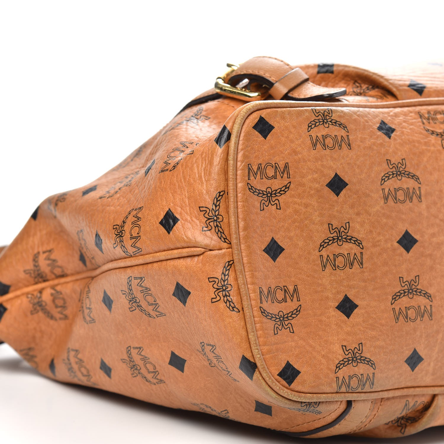 MCM Visetos Medium Essentials Shopper Tote Cognac 8 of 15