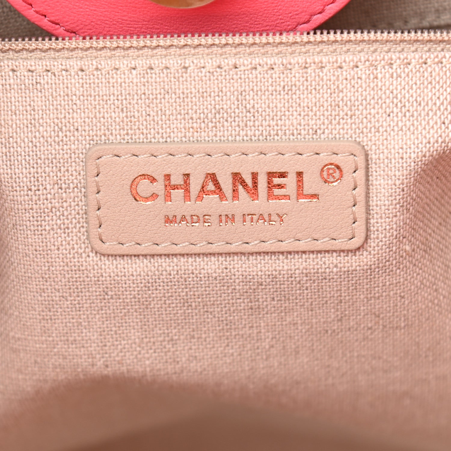 Chanel Calfskin Medium Deauville Tote Coral Pink 7 of 11