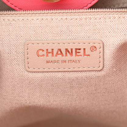 Chanel Calfskin Medium Deauville Tote Coral Pink 7 of 11