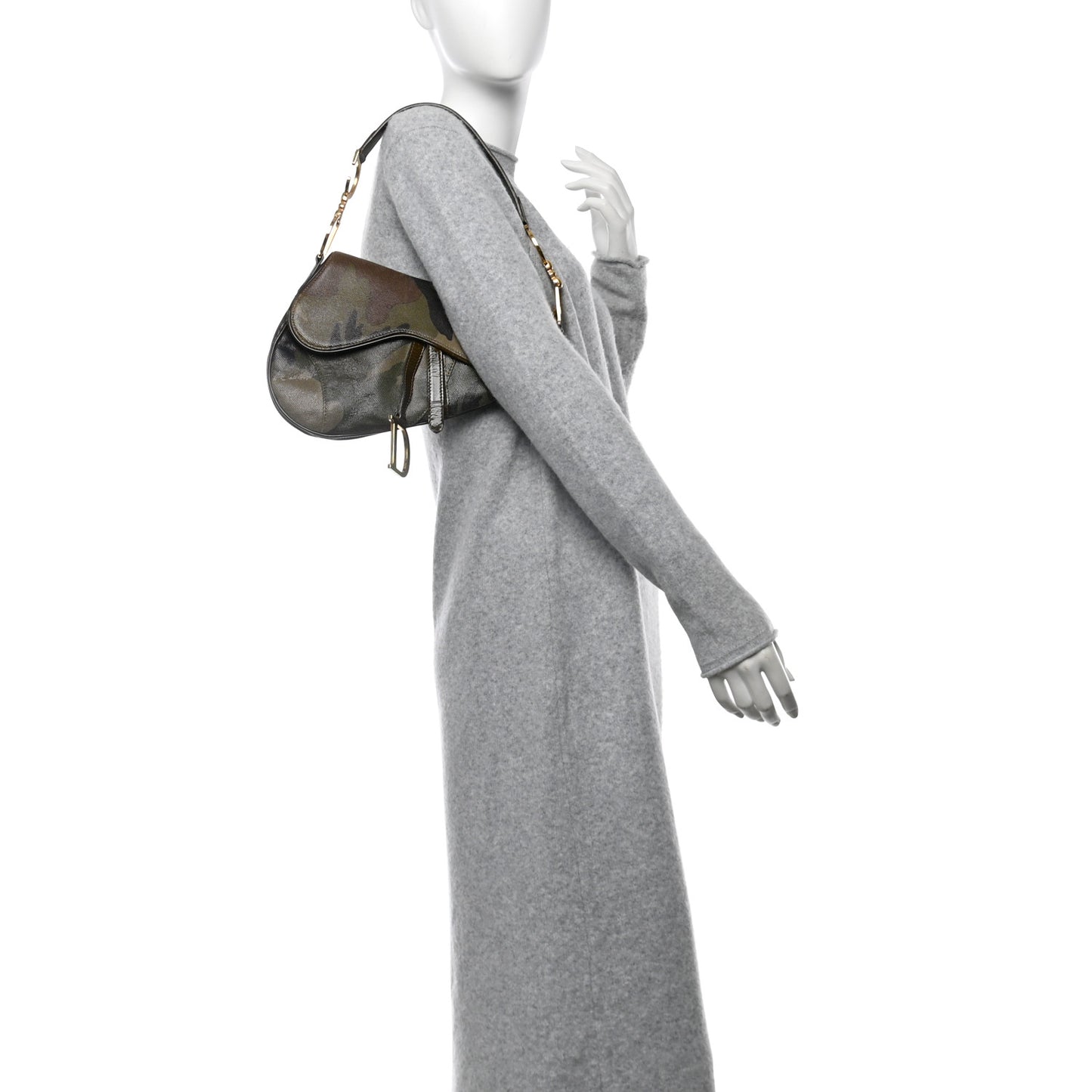 Pixelated Calfskin Camouflage Saddle Bag