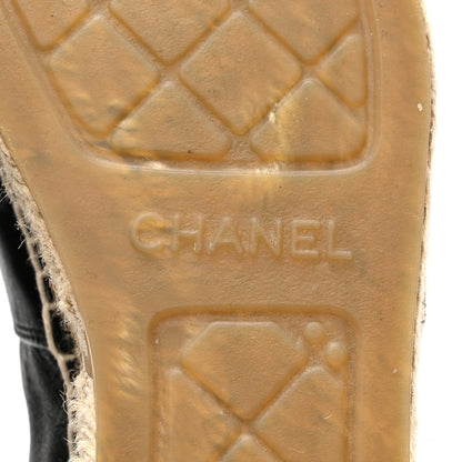 Chanel Lambskin CC Espadrilles 37 Black 7 of 12