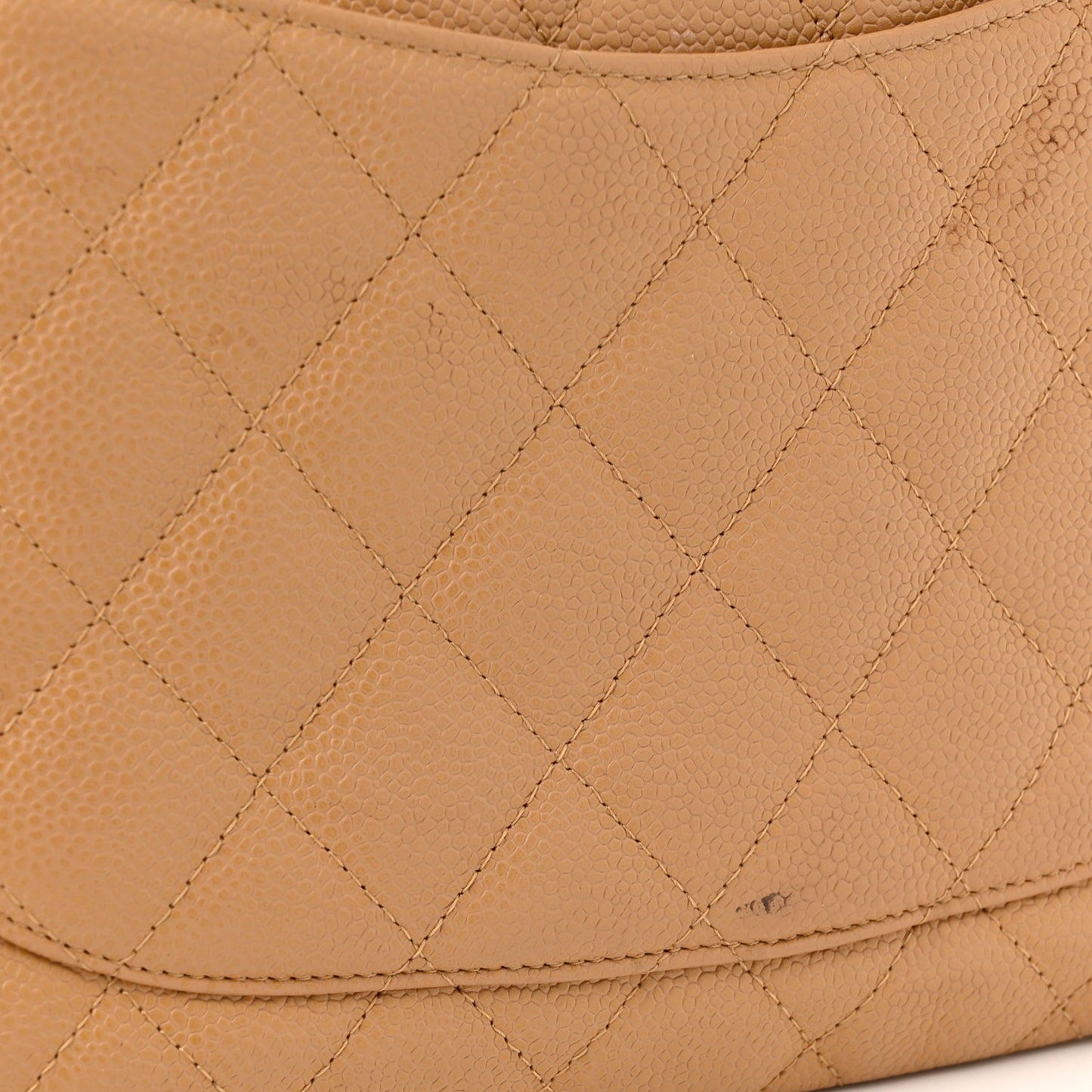 Caviar Quilted Timeless CC Shoulder Bag Beige