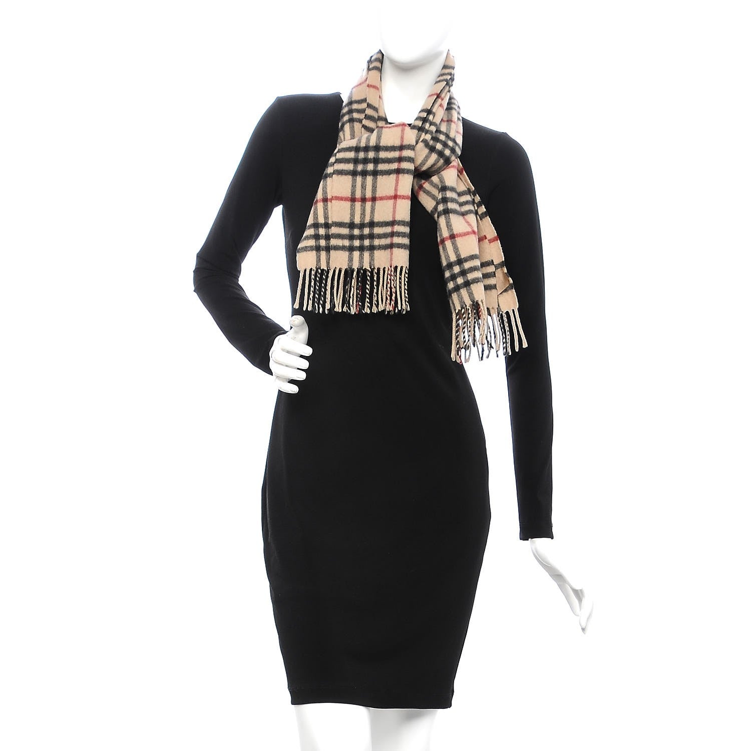 Burberry Cashmere House Check Scarf Camel 2 of 8