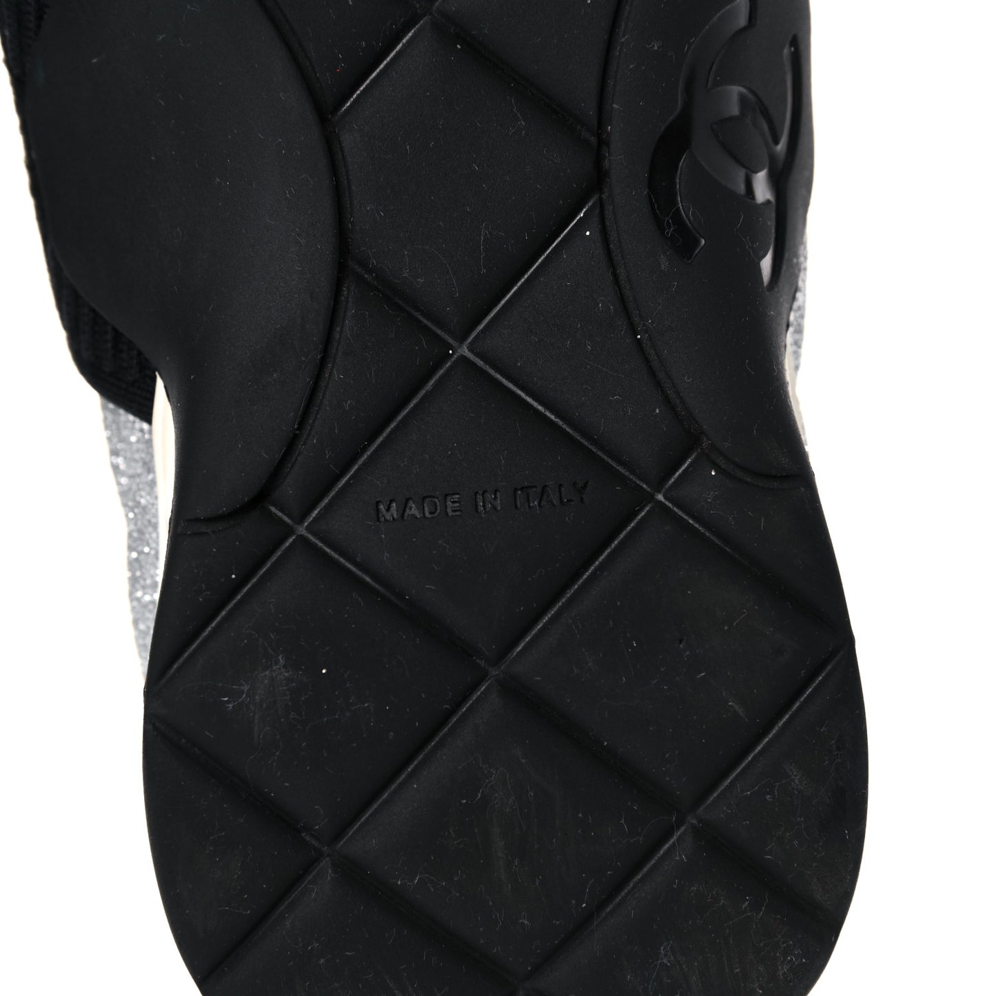 Glitter Stretch Fabric CC Sneakers 36.5 Black Silver