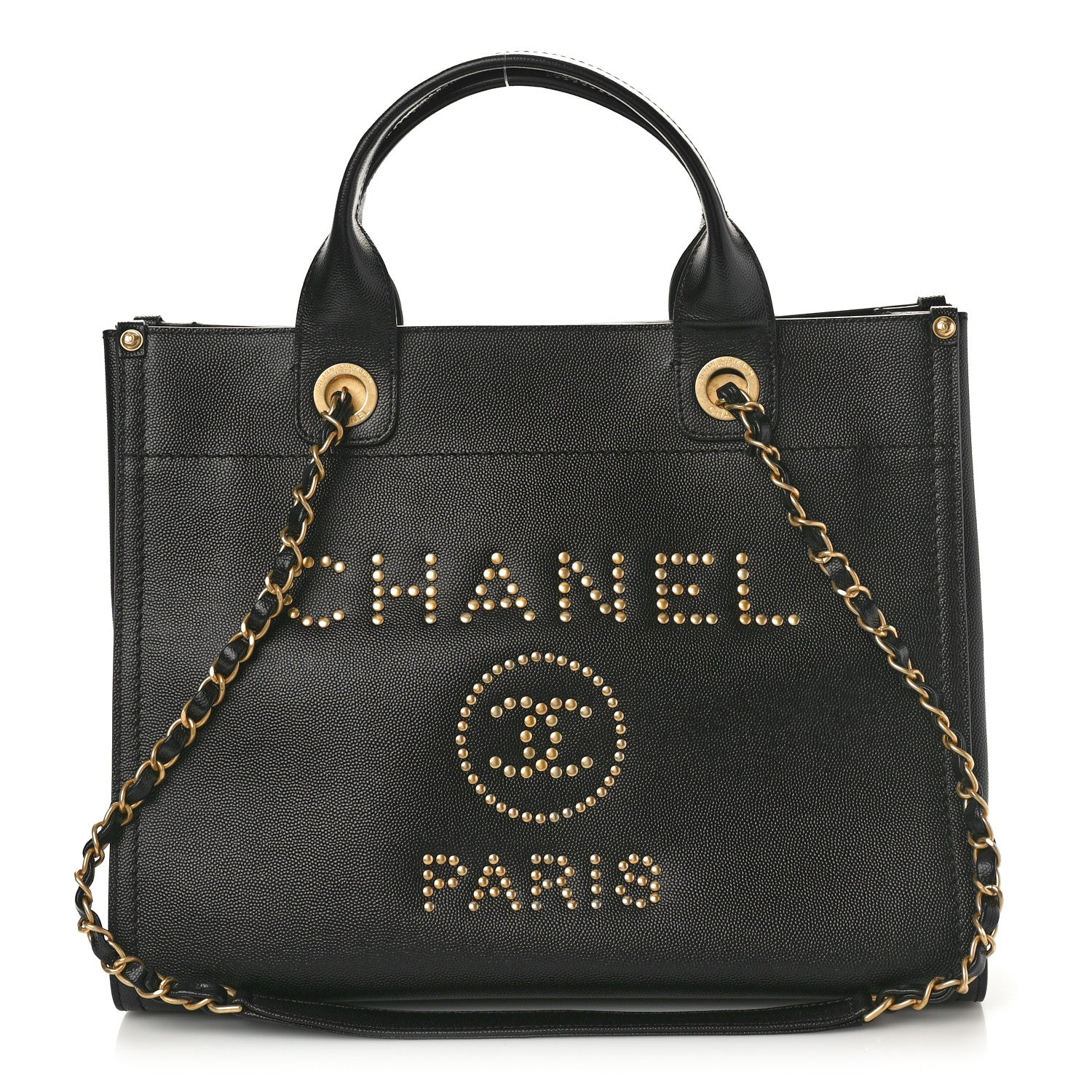Chanel Caviar Small Studded Deauville Tote Black 1 of 10