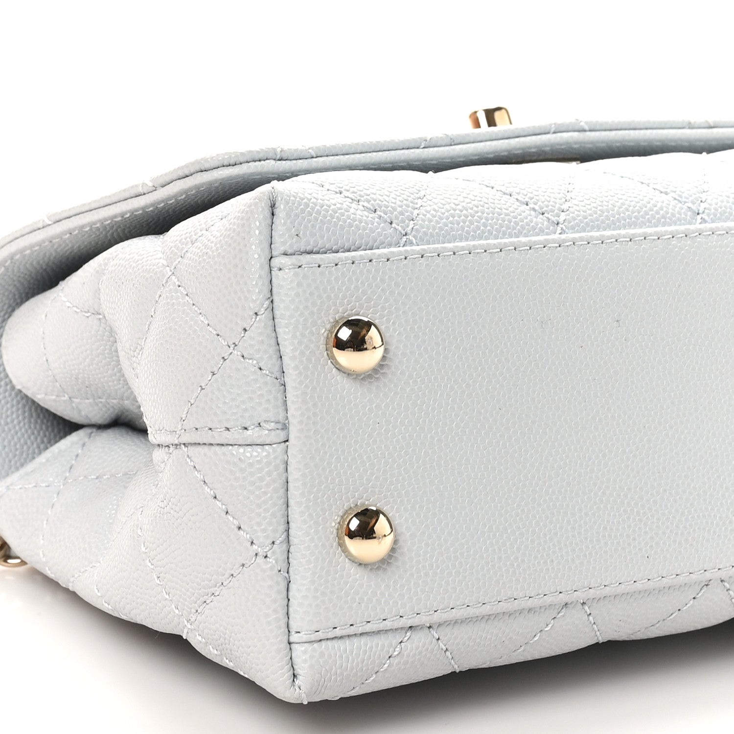 Chanel Caviar Quilted Extra Mini Coco Handle Flap Light Blue 9 of 11
