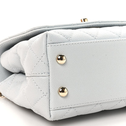 Chanel Caviar Quilted Extra Mini Coco Handle Flap Light Blue 9 of 11