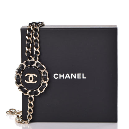 Chanel Lambskin CC Long Chain Necklace Black Gold 7 of 7