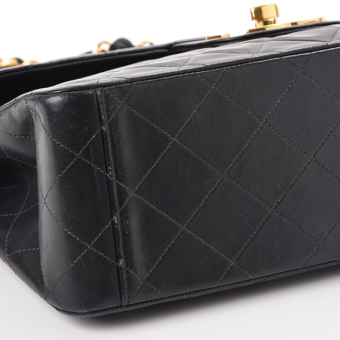 Lambskin Quilted XL Jumbo Single Flap Black
