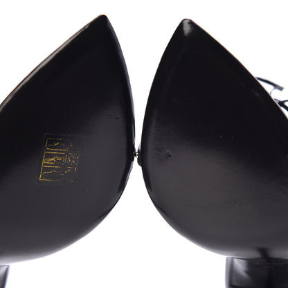 Saint Laurent Calfskin Studded Iris Sandal Pumps 40 Black 7 of 9