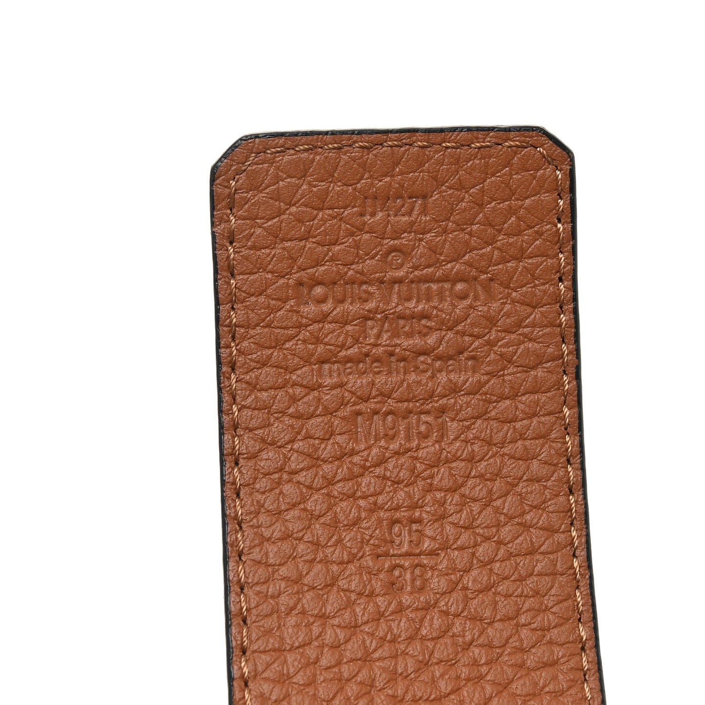Taurillon Calfskin 30mm LV Initiales Reversible Belt 95 38 Black Brown