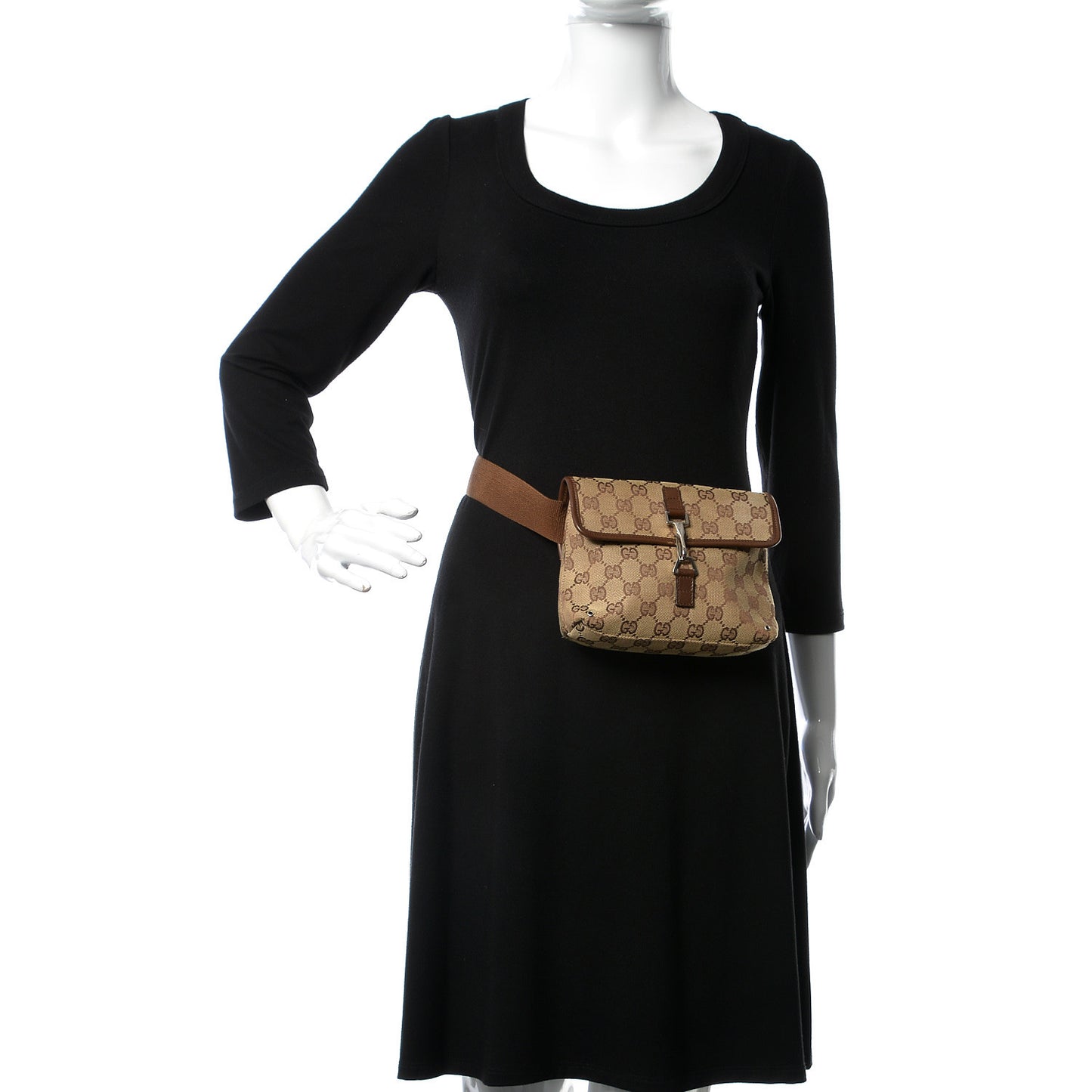 GG Monogram Flight Belt Bag Dark Brown