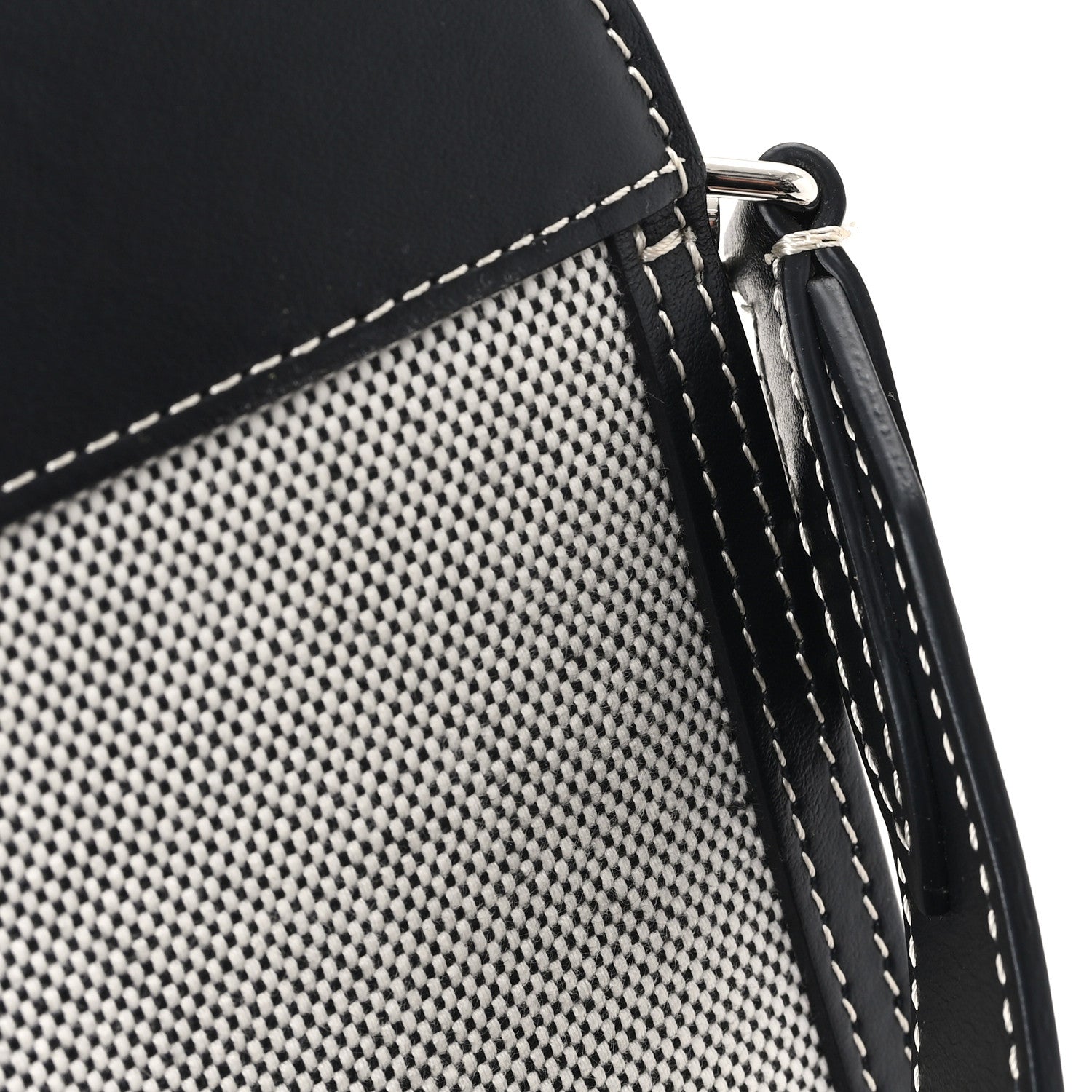 Burberry Canvas Smooth Calfskin Two Tone Medium Pocket Bag Black White 12 of 12