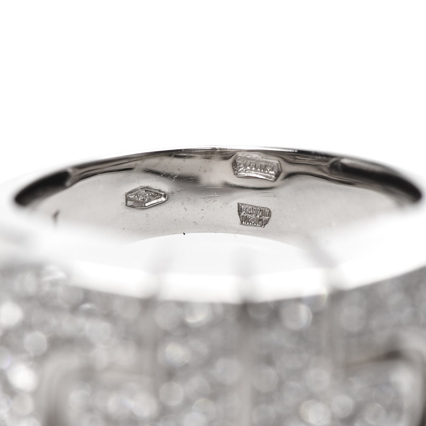 18K White Gold Diamond Parentesi Revolution Ring 51 5.75