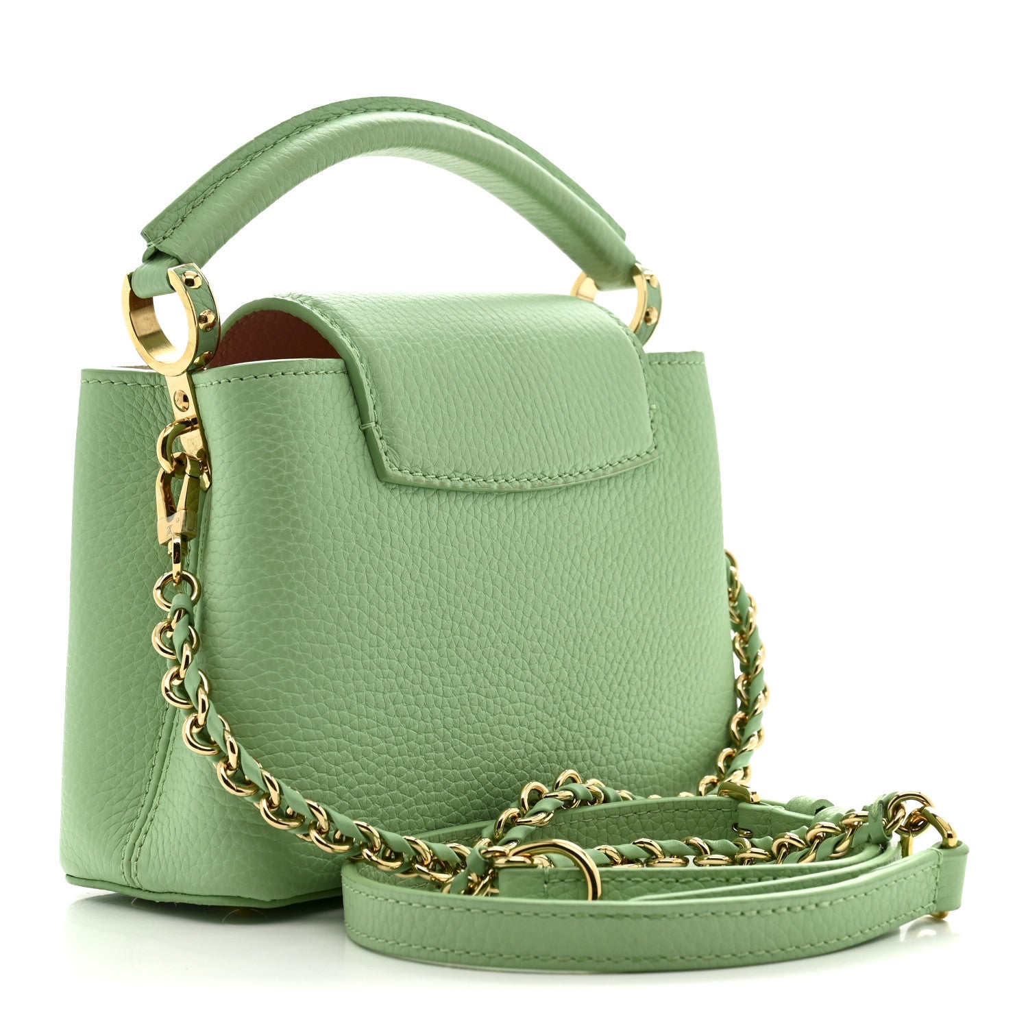 Louis Vuitton Taurillon Mini Capucines Vert Pomme 3 of 9